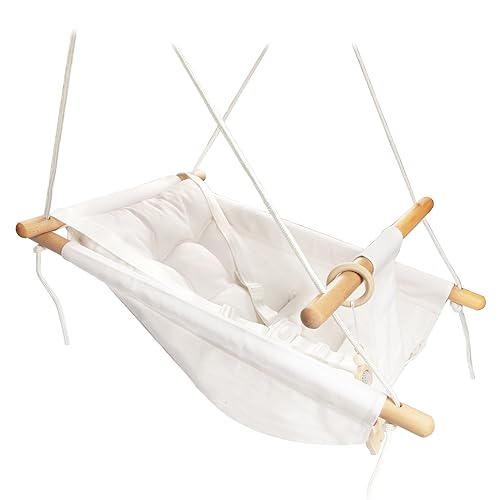 Baby Swing Outdoor Indoor for Infants to Toddlers, Portable Adjustable Baby Porch Swing with 5-Point Safety Belt, Kids Tree Hanging Chair Toys for Door Garden Backyard
