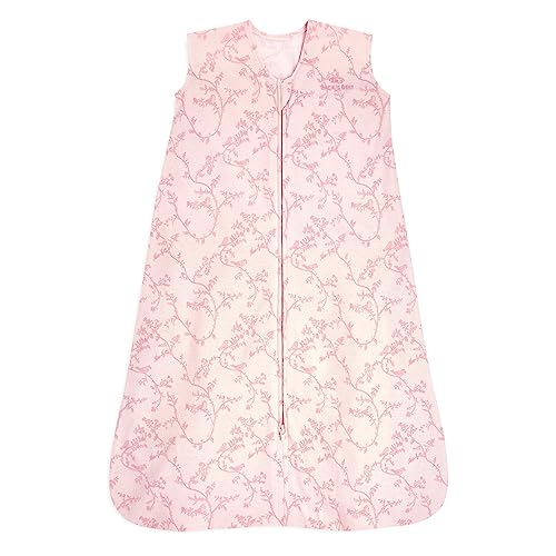 HALO SleepSack, 100% Cotton Wearable Blanket, Swaddle Transition Sleeping Bag, TOG 0.5, Pink Toile, Medium, 6-12 Months