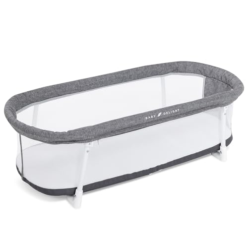 Baby Delight Snuggle Nest Bassinet, Portable Baby Bed, for Infants 0  5 Months, Charcoal Tweed