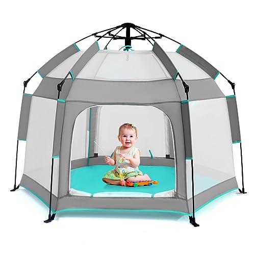Bend River Playpen with Canopy (Grey)