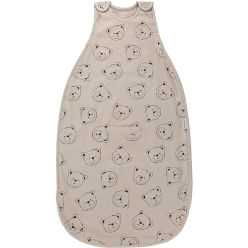 Woolino Merino Wool and Organic Cotton Ultimate Baby Sleep Sack - 4 Season Baby Wearable Blanket - Two-Way Zipper Adjustable Sleeping Bag - Universal Size (2-24 Months) - Teddy Bear