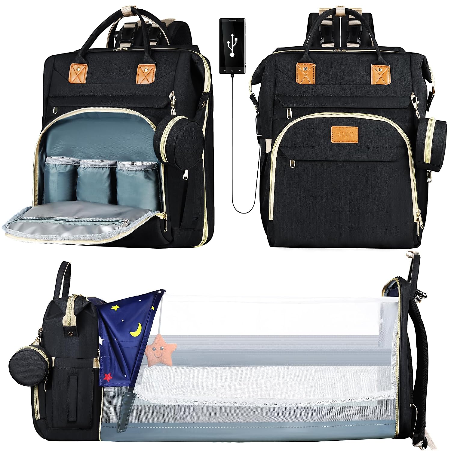 ZRSUN Diaper Bag Backpack