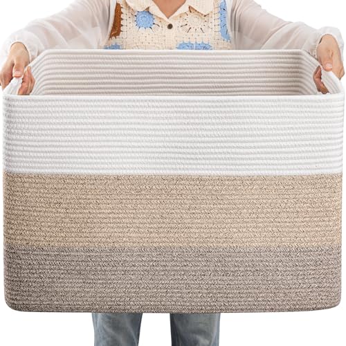 OIAHOMY 108L Cotton Rope Basket (Yellow)