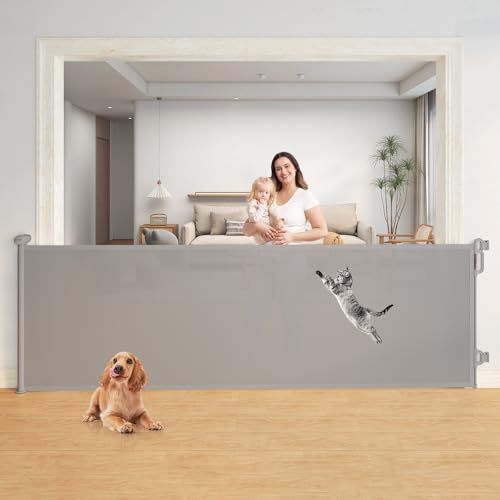 Momcozy Baby Gate 41'' Tall 118'' Wide Extra Wide for Large Opening Retractable Baby Gates for Child and Large Pets Safety Dog Gate for Stairs, Doorways, Hallways, Indoor, Outdoor