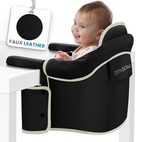 Elegant Faux Leather Hook-On High Chair