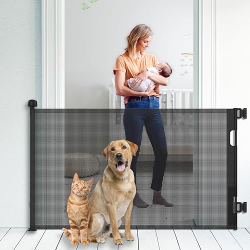 KYXAIN Upgraded Retractable Baby Gate (Black)