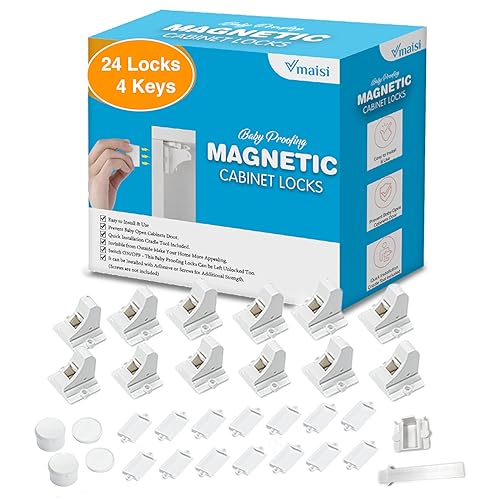 Vmaisi Adhesive Magnetic Locks (24 Pack)