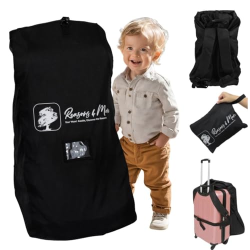 Car Seat Travel Bag for Airplane, Padded Gate Check Bag Cover Airport Carrier for Carseats, Car Seat Bags Backpack, Universal Fits Convertible, Booster, Infant Carseat, Toddler Baby Travel Essential