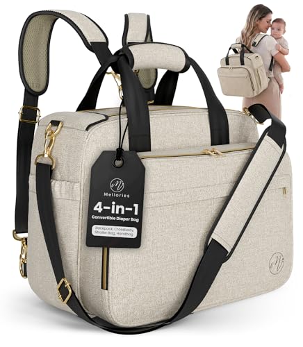 Mellories 4 in 1 Convertible Diaper Bag