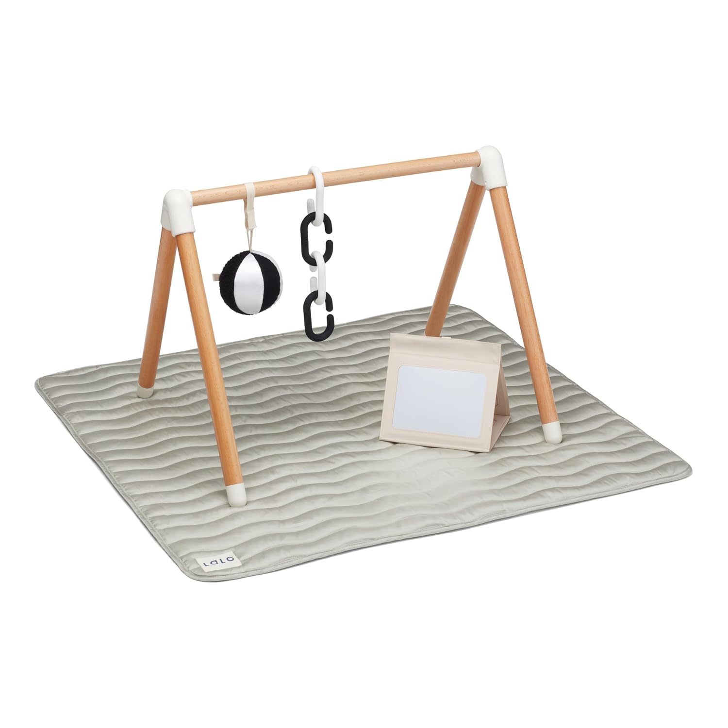 Lalo Baby Gym & Playmat for Babies and Toddlers - Eco-Friendly Sage Playmat - Baby Gym & Accessories is Easy to Assemble & Clean - Go from Tummy Time to Story Time
