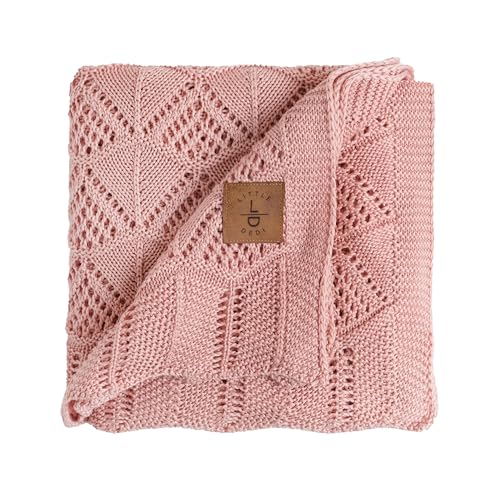 Hypoallergenic Baby Blanket - 30x40 Inches Pink, Oeko-TEX Certified, Thermal-Regulating, Silky Soft Knit for Girls & Boys - Swaddle, Toddler, or Receiving Blanket