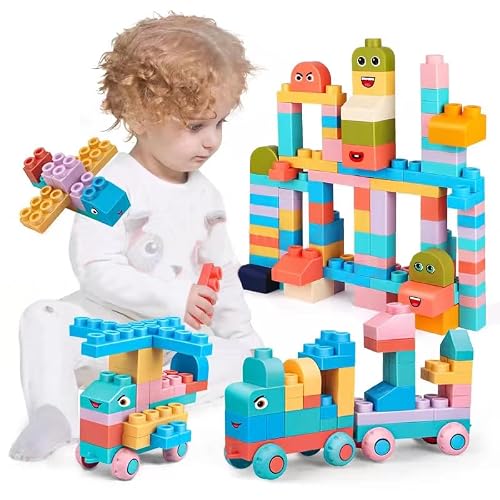 Soft Block Sets for Toddler Aged 2 3 4 5 6 Years Old.Preschool Toy for Early Childhood Education and I-Interactive.Toddler Block Toys with 101 Pieces and Storage Bag.Gift Ideas for Kids Age 18+ mouths