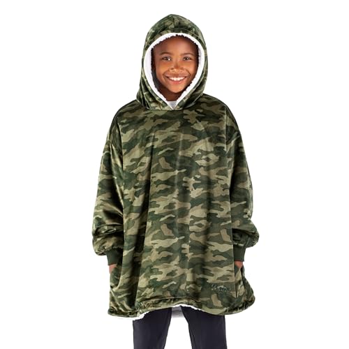Bare Home Wearable Blanket Hoodie - Soft Plush Sherpa - Warm and Cozy - Oversized Wearable Blanket - Adult & Kid Sizes