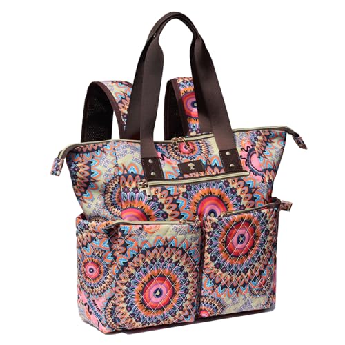 Diaper Tote Bag Totepack Backpack 2 in 1 for Women Multifunctional Large Capacity with Insulated Pockets Travel