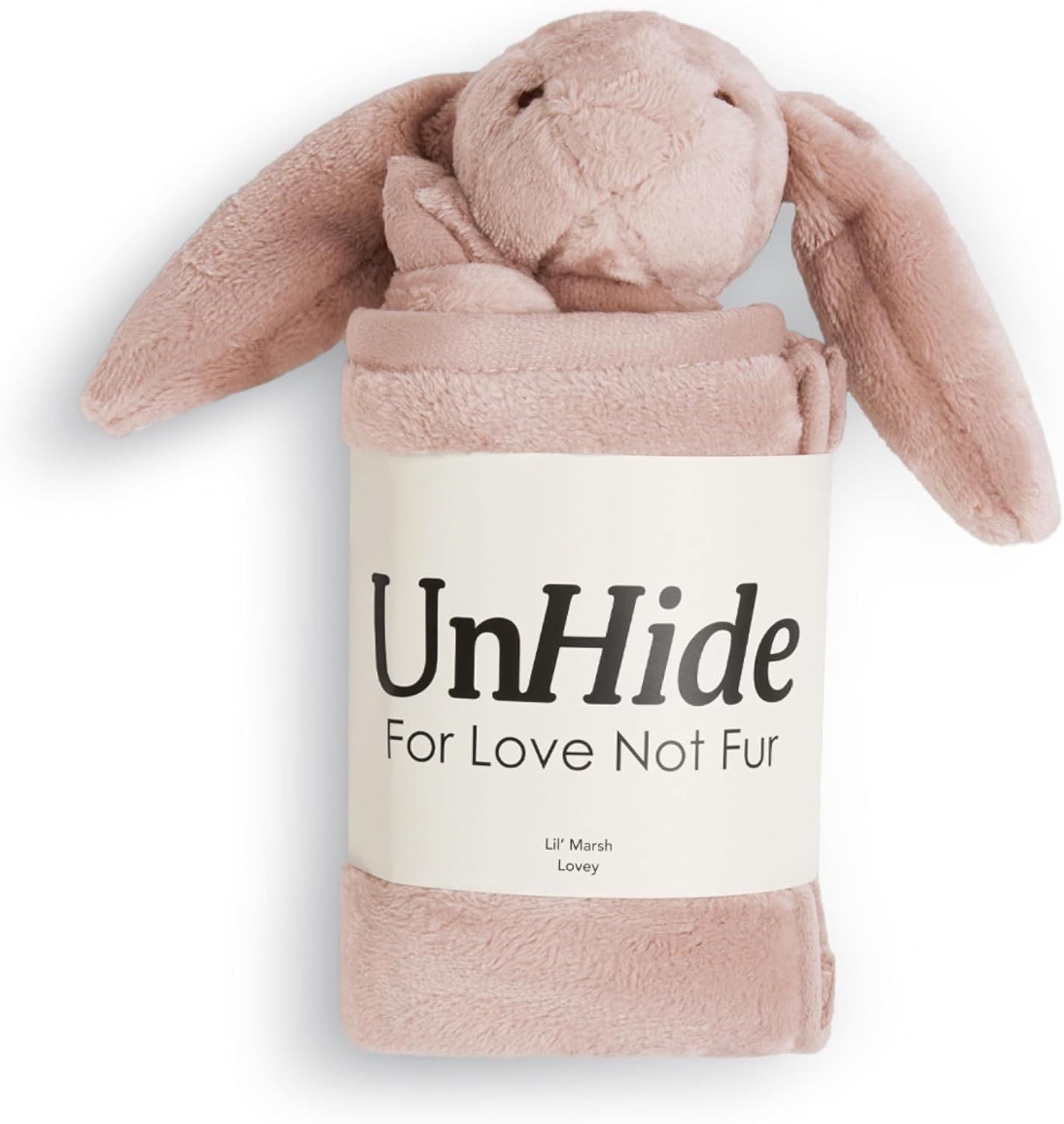 UnHide Lil Marsh Lovey Blanket - Super Soft Baby Blanket with Stuffed Animal - Perfect for Home, Travel and On The Go - Baby Blanket Lovey 20 x 20, Bunny
