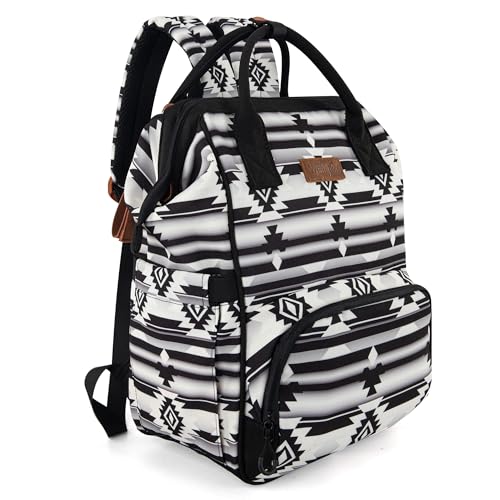 Montana West Wrangler Callie Diaper Bag Backpack with Stroller Straps Multifunction Baby Travel Bag WG2204-9110BK