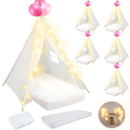 6 Pack Sleepovers Teepee Tent (White)
