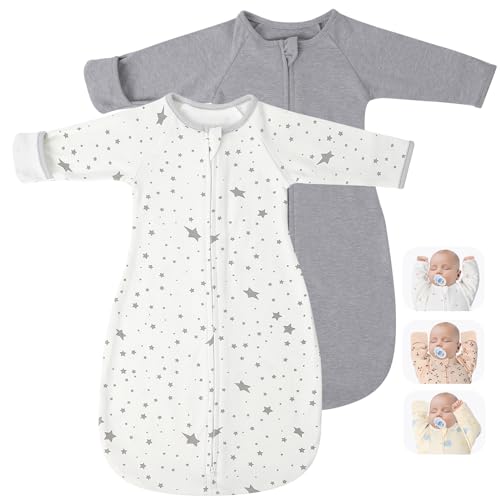 2 Pack Transitional Swaddle Sack with Arms Up & Sleeves