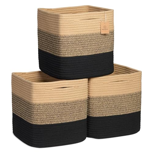 NaturalCozy 11" Cotton Rope Cubes (3-Pack)