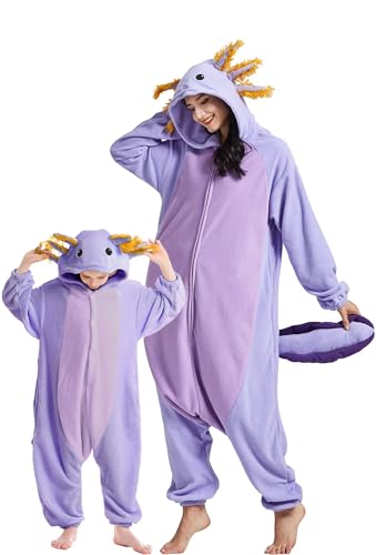 DarkCom Kids Animal Onesie,Women and Mens Cosplay Axolotl Onesie Halloween Costume Christmas Pajamas Sleepwear