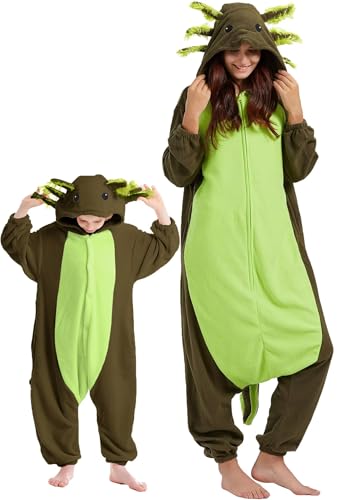 DarkCom Kids Animal Onesie,Women and Mens Cosplay Axolotl Onesie Halloween Costume Christmas Pajamas Sleepwear