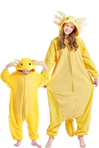 DarkCom Kids Animal Onesie,Women and Mens Cosplay Axolotl Onesie Halloween Costume Christmas Pajamas Sleepwear