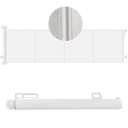 157" Extra Wide Retractable Baby Gates, Mesh Pets Dog Gates with Support Rods for Indoor Stair, Extra Long Retractable Safety Kids Gate for Large Opening Indoor Outdoor Doorways Hallways