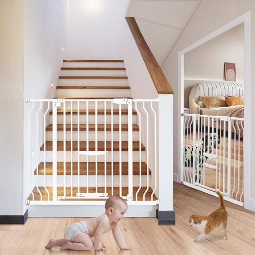 2 Pack Baby Gate with Cat Door