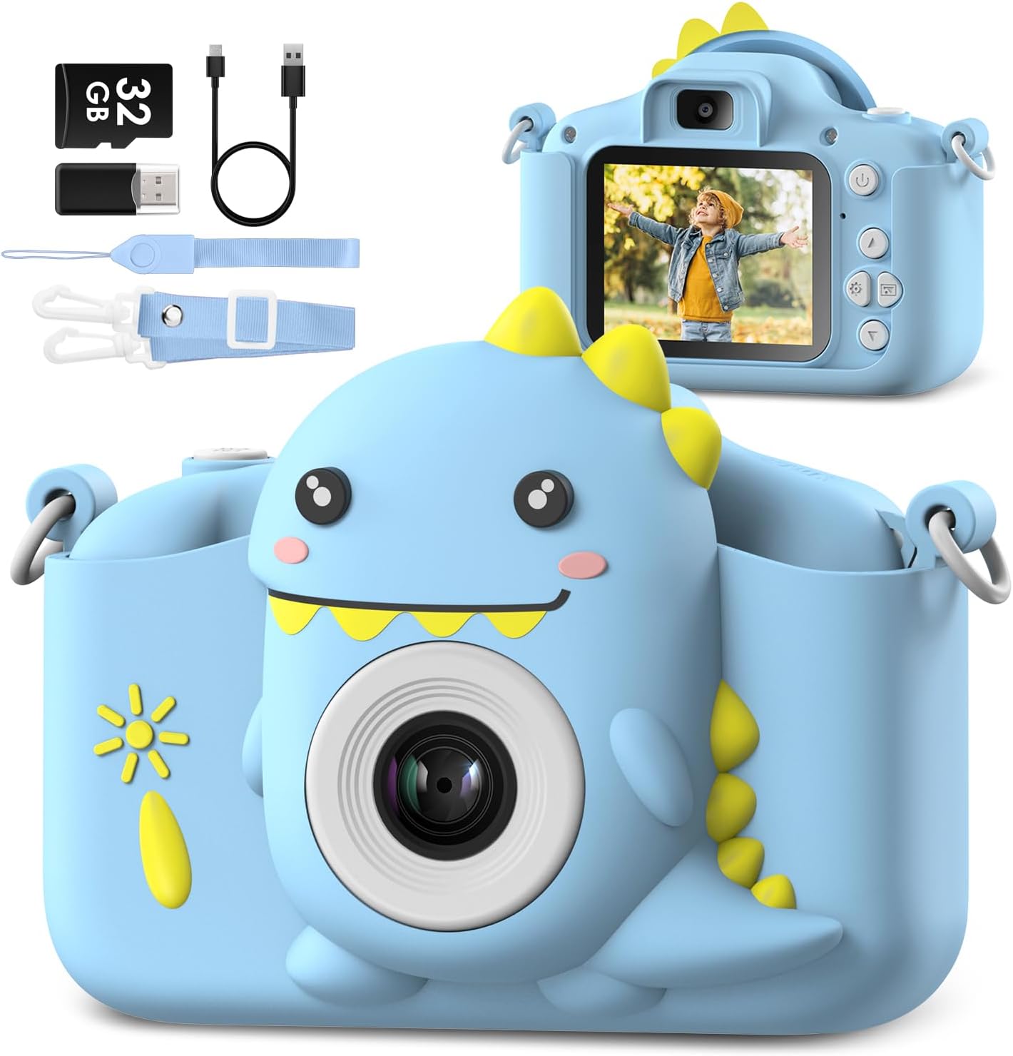 Hangrui Dinosaur Kids Camera (Blue)
