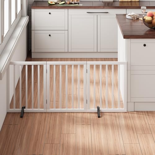 White 18-55" Wide Pet Gate (Bamboo)
