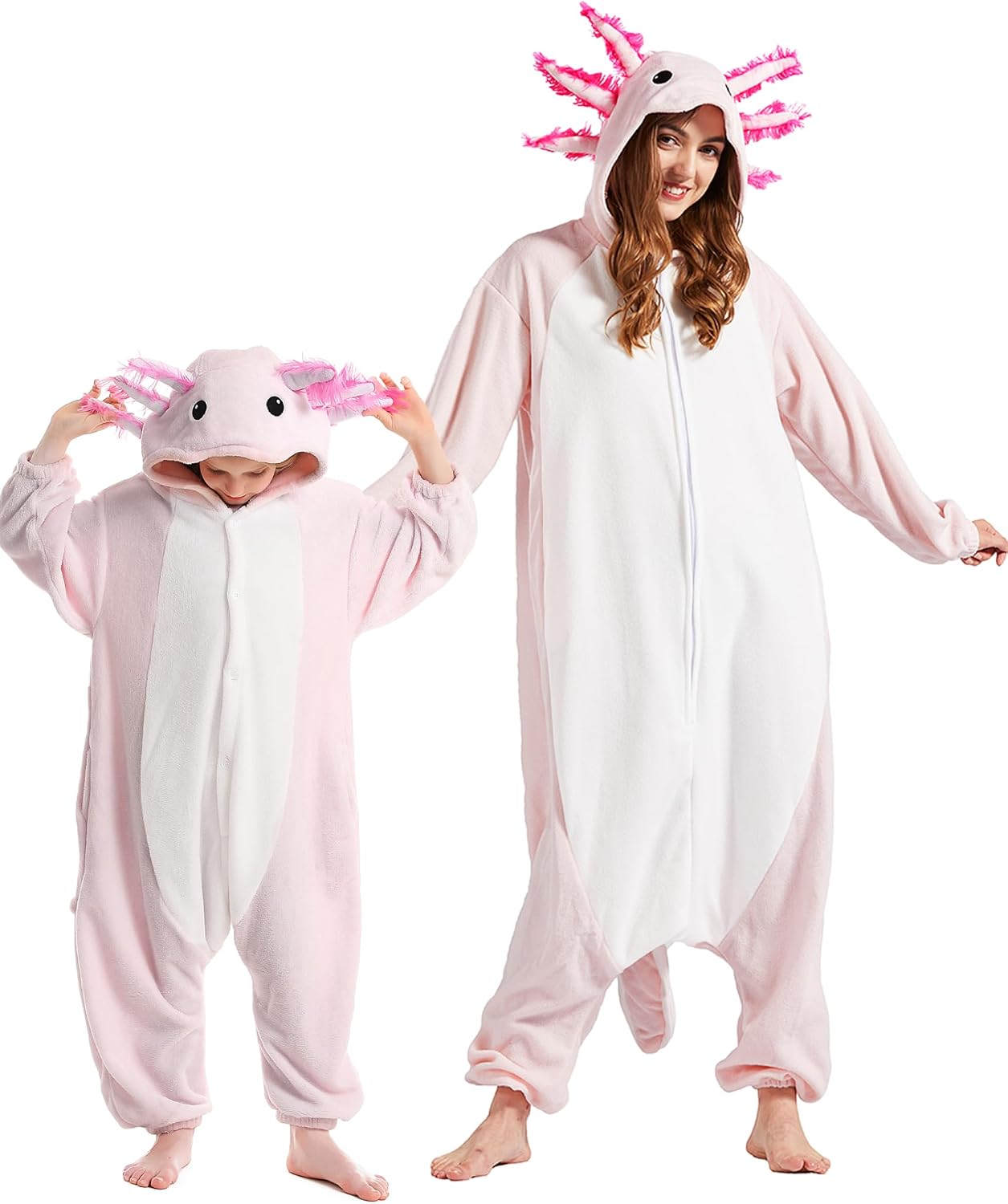 DarkCom Kids Animal Onesie,Women and Mens Cosplay Axolotl Onesie Halloween Costume Christmas Pajamas Sleepwear