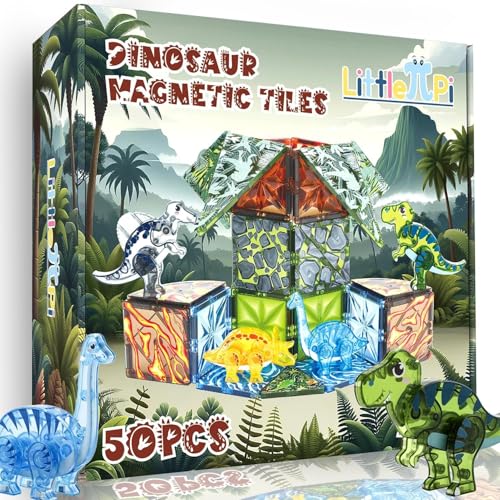 Magnetic Tiles Dinosaur Toys (Little Pi)