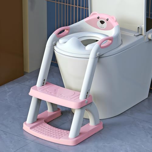 SKYROKU Potty Seat & Step Stool (Pink)