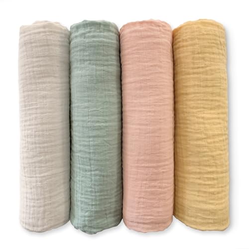 SwaddleDesigns Cotton Muslin 4-Pack