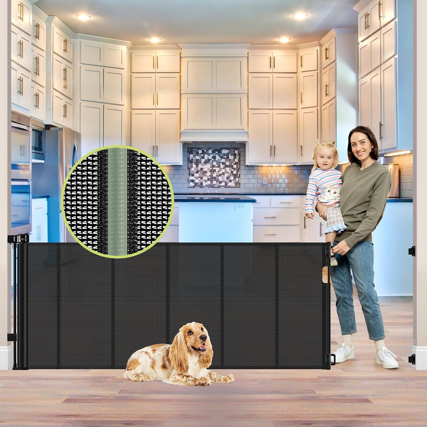 HEELALBABY 80 Inch Retractable Gate