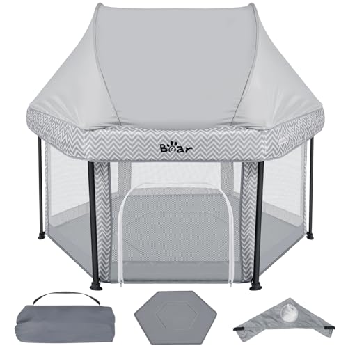 Bear Baby Playpen Foldable Play Yard