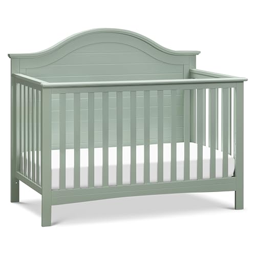Carters by Davinci Nolan 4-in-1 Baby Crib - Convertible to Toddler Bed, Daybed, Full-Size Bed - GREENGUARD Gold Certified - 4 Adjustable Mattress Heights - Conversion Kit Sold Separately, Light Sage