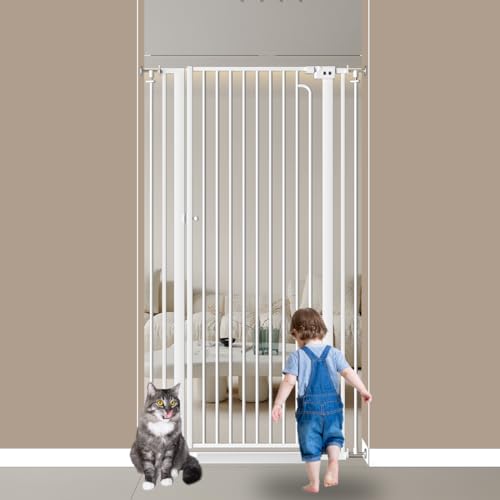 57" Extra Tall Cat Gate for Doorway,29.5"-33.8" Width, Extra Tall Baby Gate Tall Dog Gate Wide Baby Gate Safety,Narrow Auto-Close for Indoor Stairs, Doorways, and Kitchen