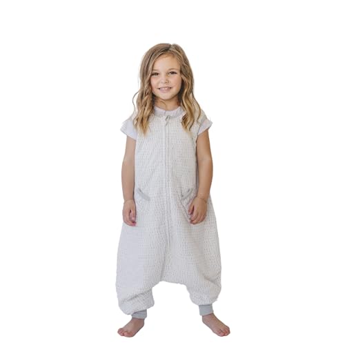 Tealbee DREAMSUIT: Toddler Sleep Sack with Feet 12-18 Months, 18-24 Months - 0.8 TOG Lightweight Summer Baby Wearable Blanket for Walkers - Rayon Made from Bamboo, Organic Cotton Sleeping Bag - Dash