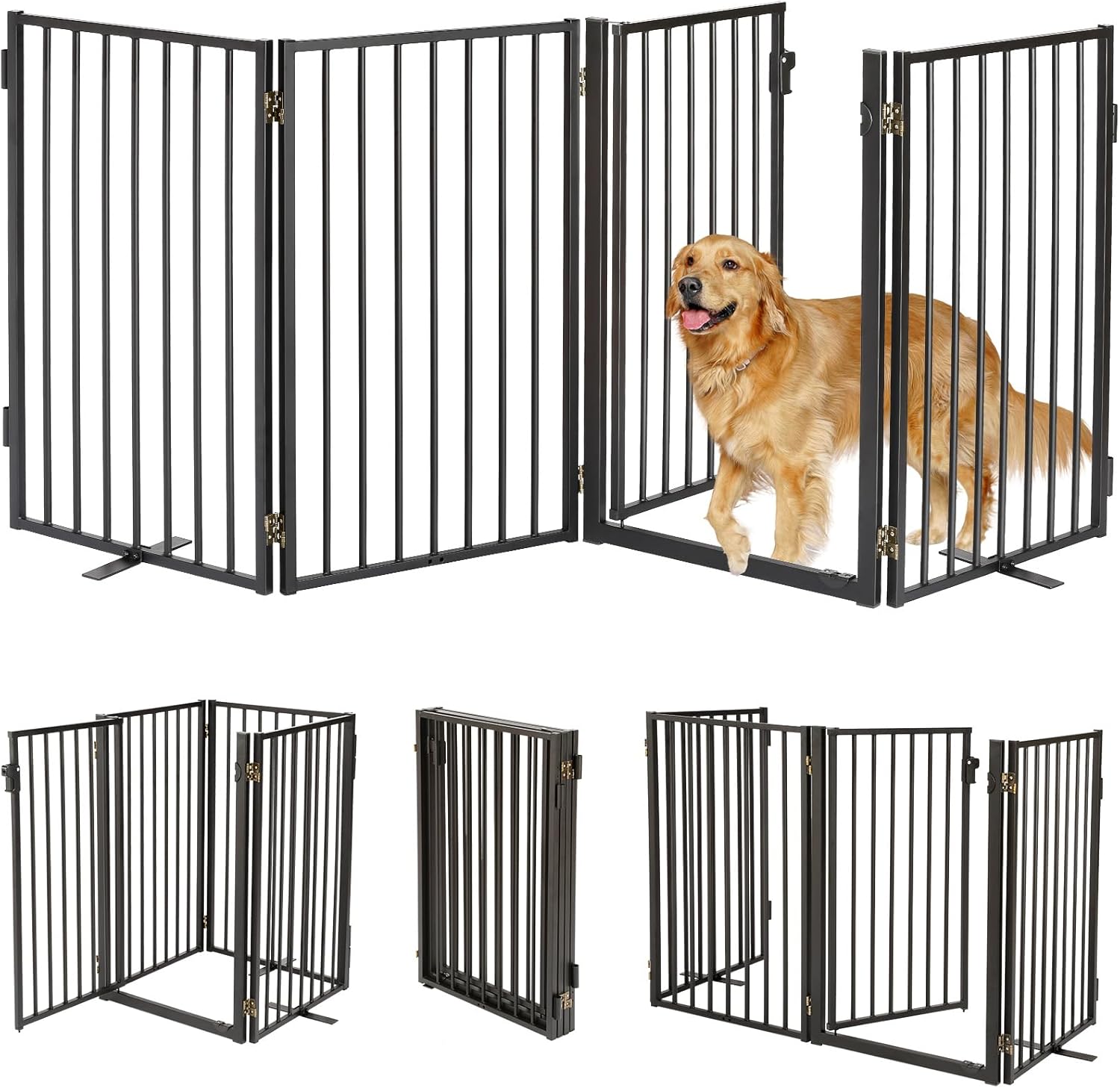 Paulmele 80" x 32" Metal Gate (4‑panel)
