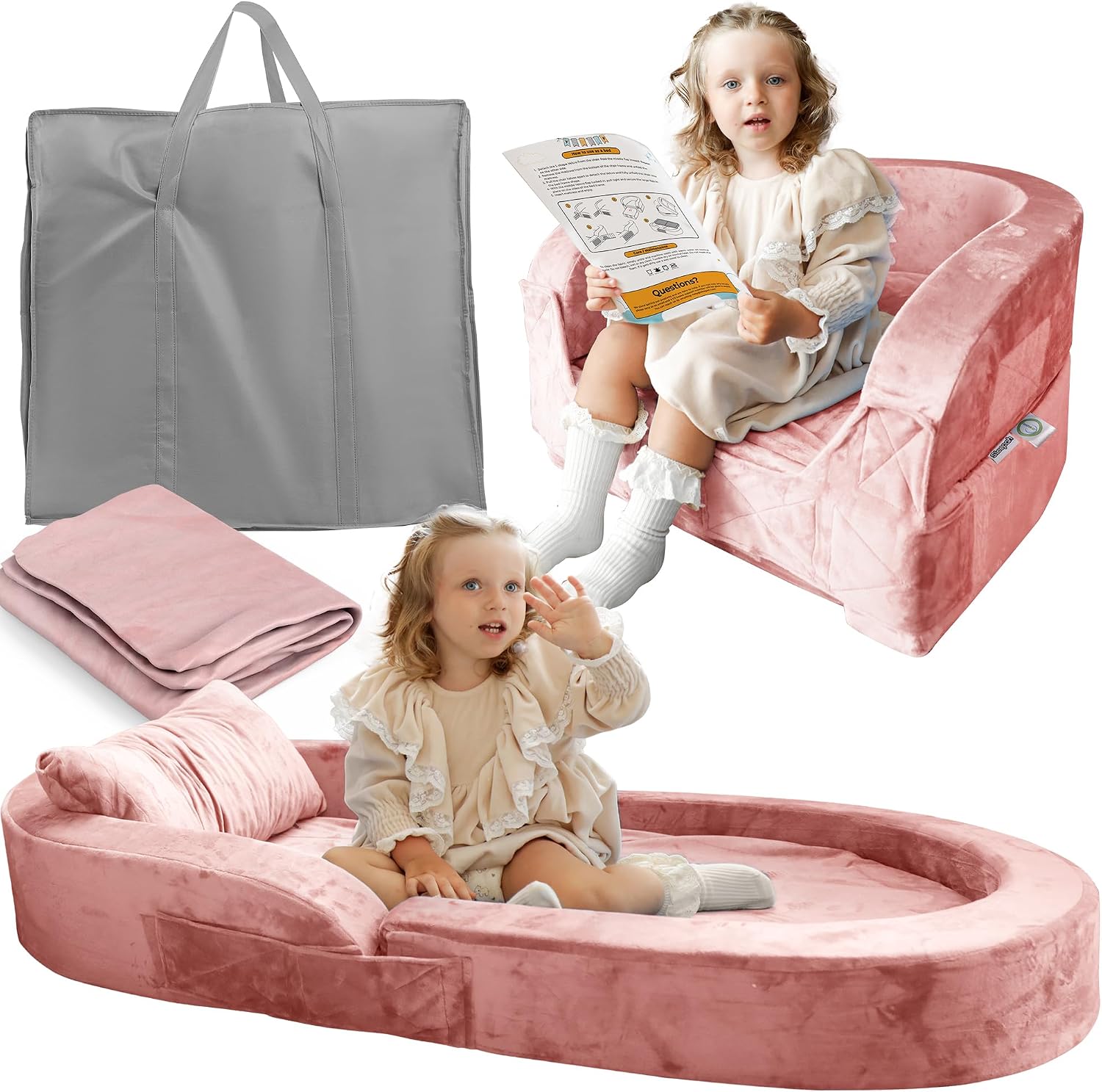 Sleepah Toddler Travel Bed & Chair (Pink)