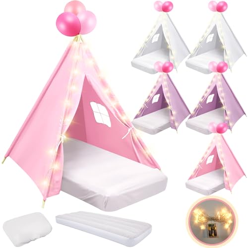 6 Pack Sleepovers Teepee Tent (Pink, Purple, White)