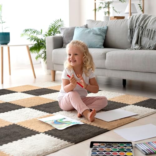 ZENOWICK 36-Piece Plush Carpet Tiles
