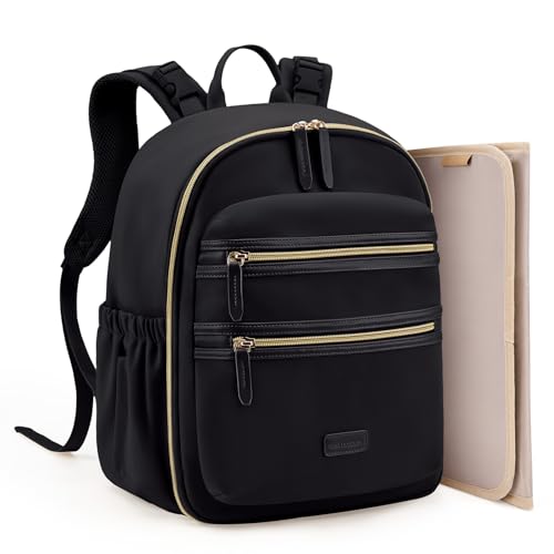 mommore Neoprene Diaper Bag Backpack Small Baby Bag Travel Mini Diaper Backpack for Newborn with Insulated Pockets, Stroller Straps