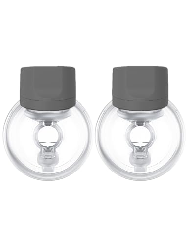 Momcozy Hands-Free Breast Pump S12 Pro, Wearable & Portable Pump with Soft DoubleFit Flange, 3 Modes | 9 Levels Double Electric Pump, Smart Display, 24mm, 2 Pack, Cozy Grey