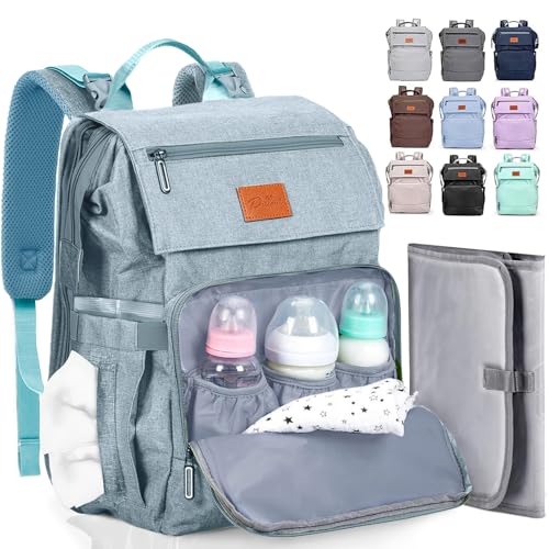 PILLANI Baby Diaper Bag Backpack - Large Bag for Boys & Girls, Waterproof Diaper Backpack - Travel Diaper Bags w/Changing Pad, Baby Registry Search & Shower Gifts - Essentials Must Haves Newborn Stuff