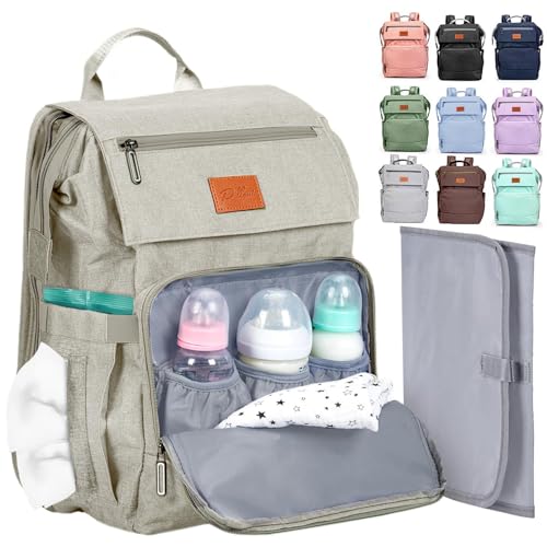 PILLANI Baby Diaper Bag Backpack - Large Bag for Boys & Girls, Waterproof Diaper Backpack - Travel Diaper Bags w/Changing Pad, Baby Registry Search & Shower Gifts - Essentials Must Haves Newborn Stuff