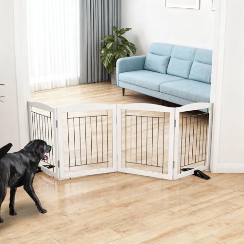 Dog Fence Indoor - 4-Panel Freestanding Dog Gate