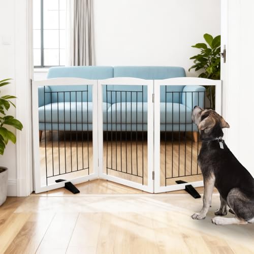 Dog Fence Indoor - 3-Panel Freestanding Dog Gate