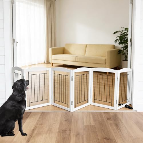 Dog Fence Indoor - 6-Panel Freestanding Dog Gate